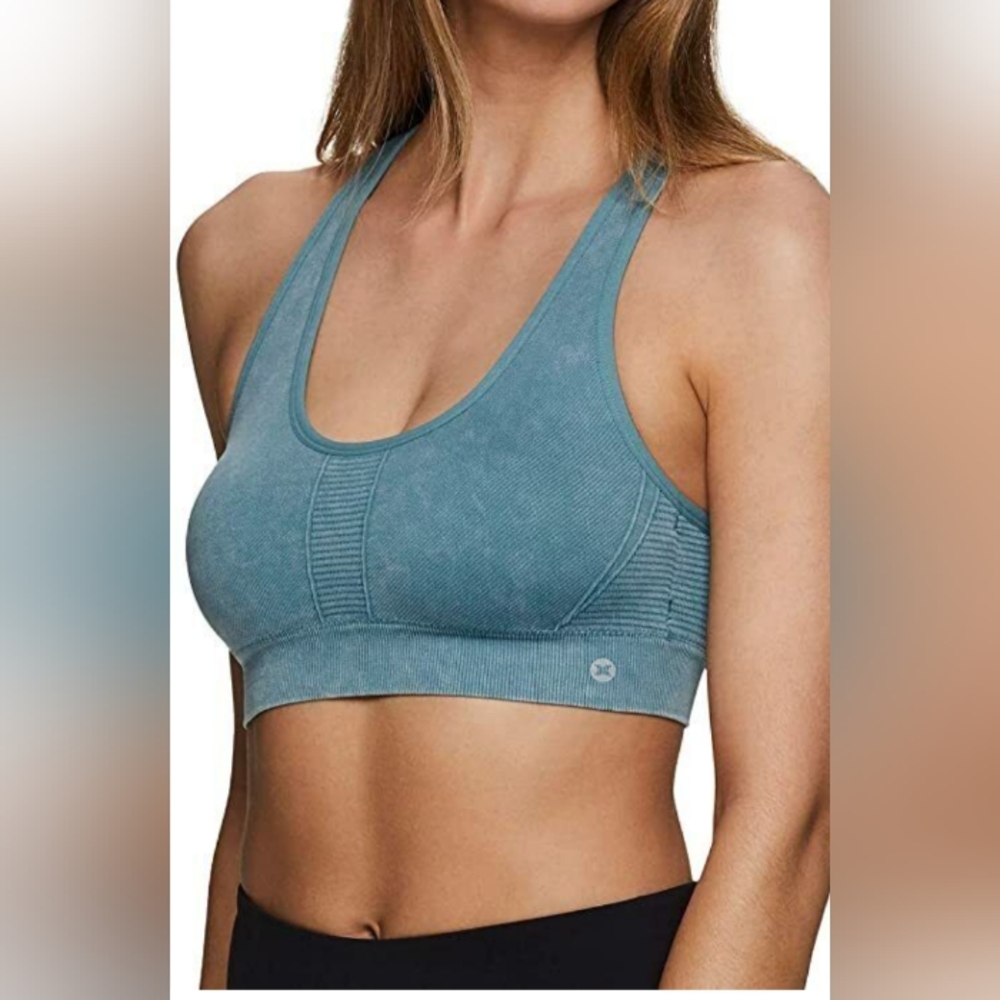Reebok Teal Racerback Sports Bra, Size Small